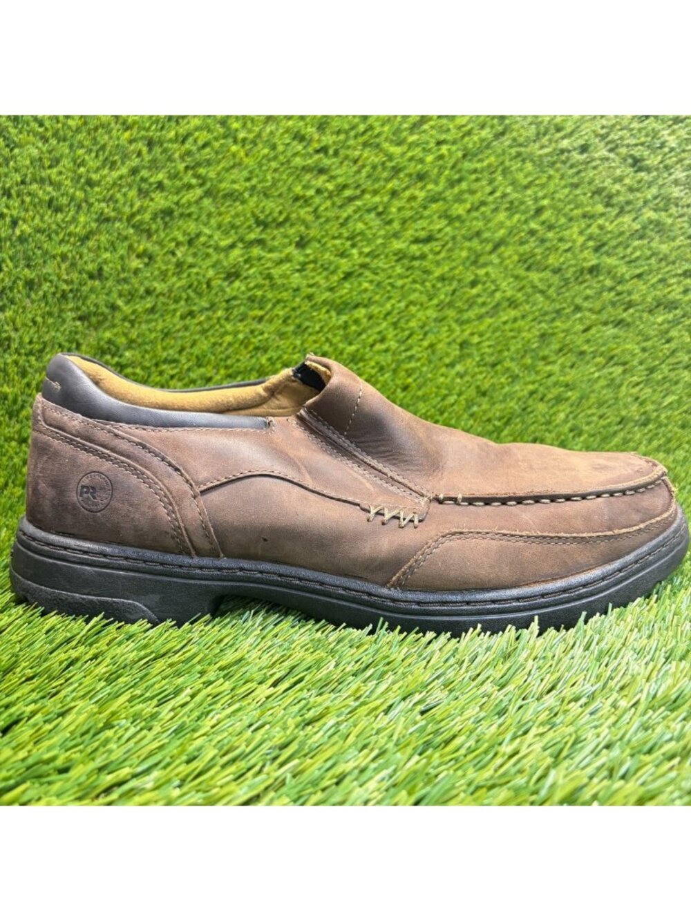 Timberland PRO Branston Mens Size 12W Brown Alloy Toe Safety Slip-On Work Shoes
